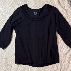 Denim&Co Black Long Sleeve Women's Top